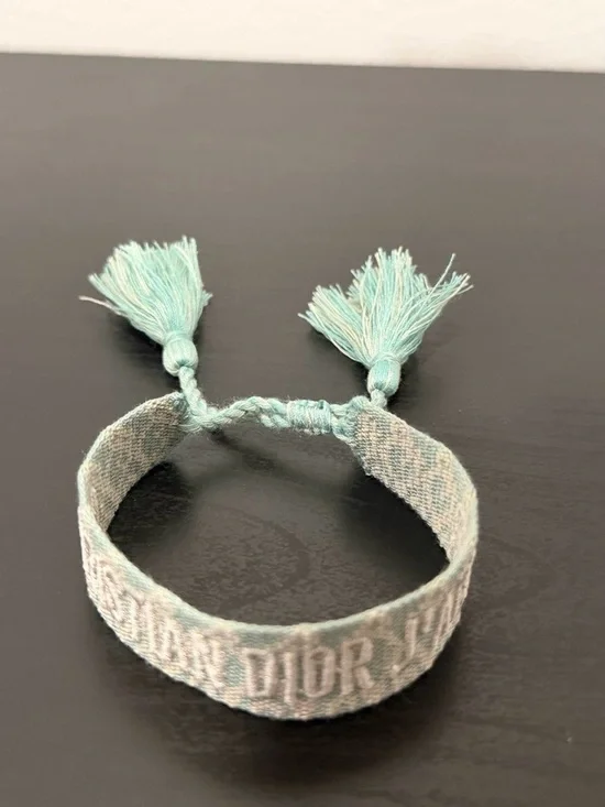 Christian Dior J’adior Green and white flower partern cotton woven adjustable - Picture 4 of 6